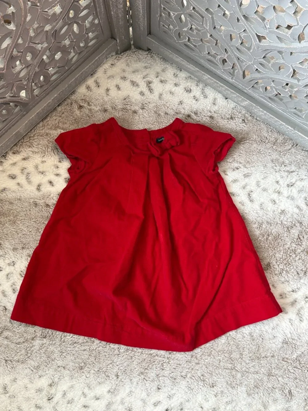 Baby GAP red corduroy dress girls 12-18 months formal glam holiday party winter
